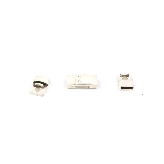 5Magnetic clasp in zamak with security for flat leather 10mm