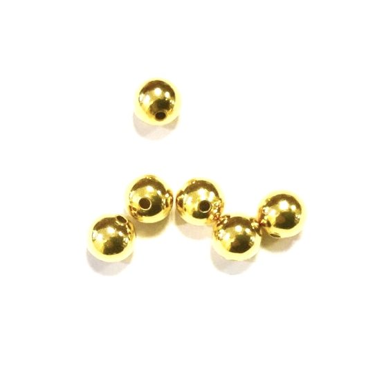 8mm golden brass beads