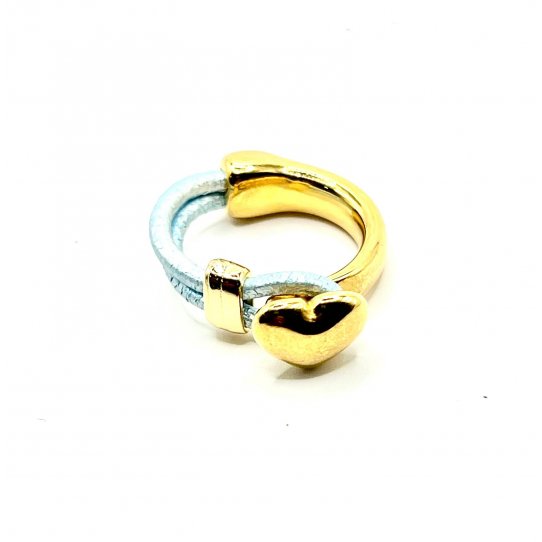 Bague demi jonc Cur pour cuir 2mm rond argent ou or