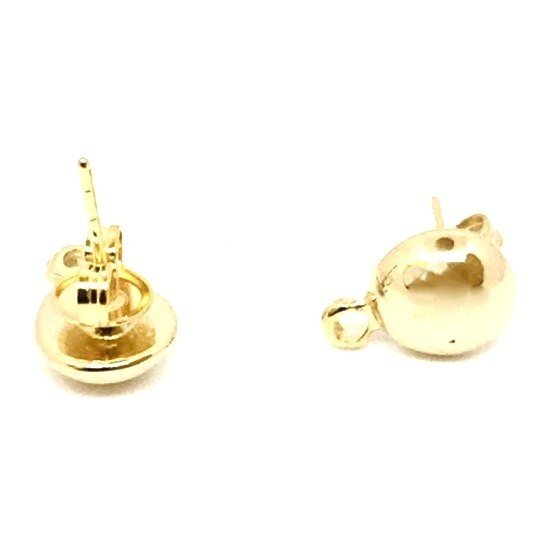 Boucles d'oreille  clous forme demi sphre ARGENT VIF 10MICRONS OU ARGENT ANTIQUE OU DORE