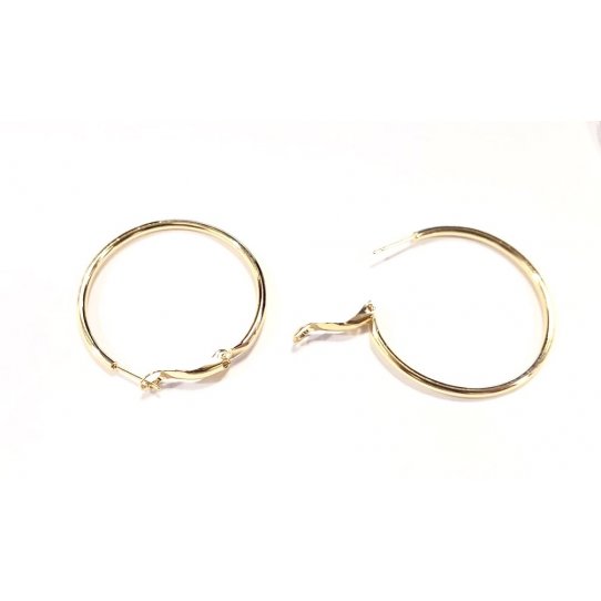 Boucles d'oreille crole en laiton plaqu argent ou dor