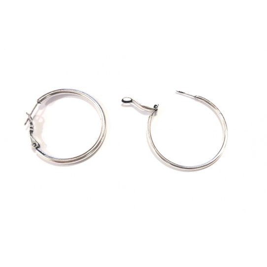 Boucles d'oreille crole en laiton plaqu argent ou dor