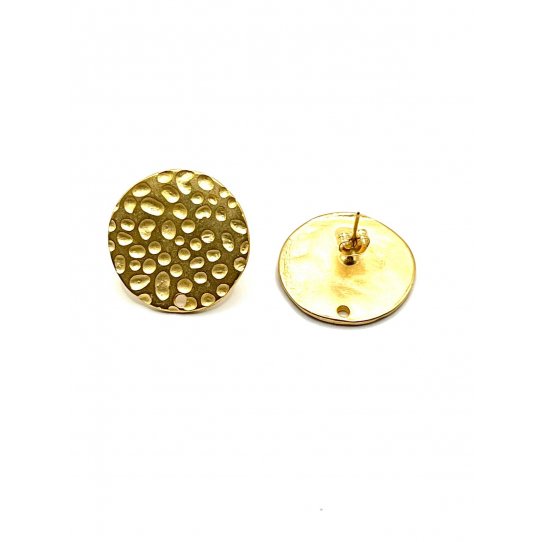 Boucles d'oreilles  clous avec plateau martel
