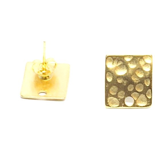 Boucles d'oreilles  clous rectangulaires marteles