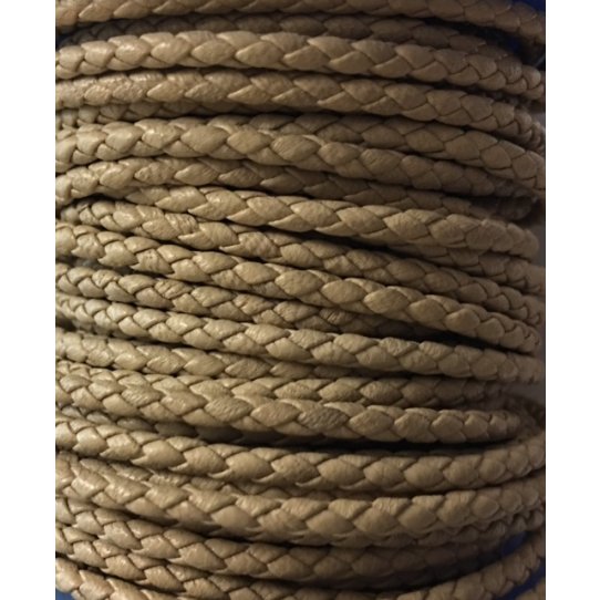 Braided leather round 3-3.5mm