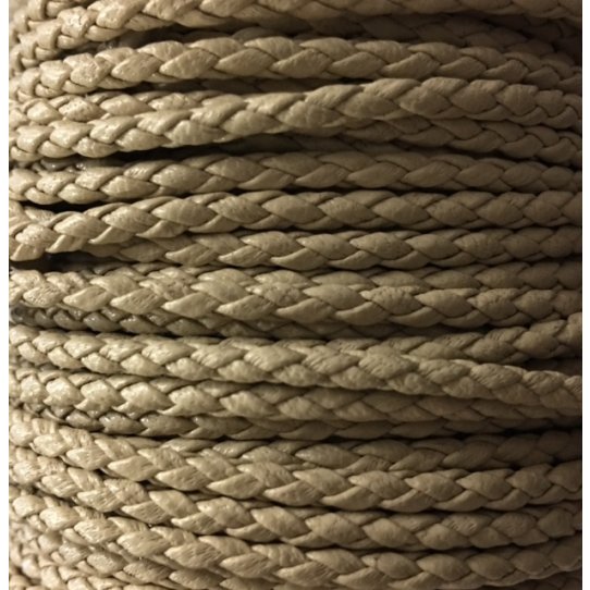 Braided leather round 3-3.5mm