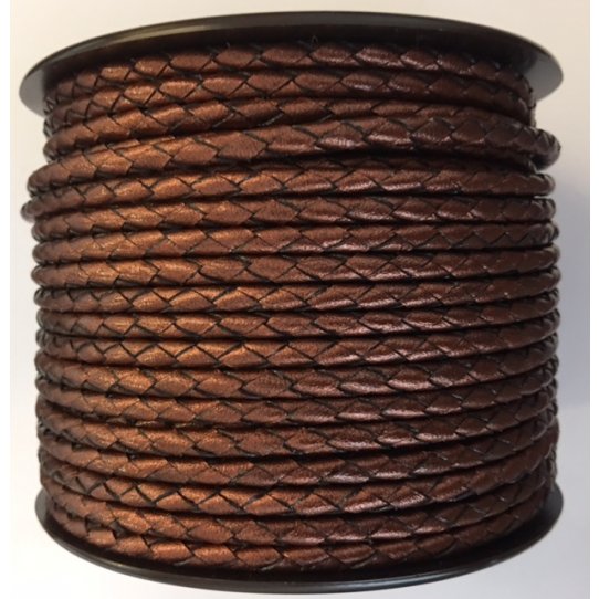 Braided leather round 3-3.5mm