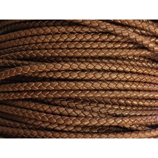 Braided leather round 3-3.5mm