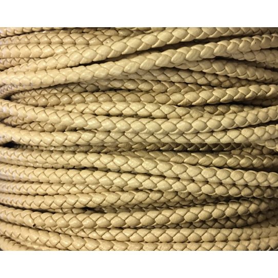 Braided leather round 3-3.5mm