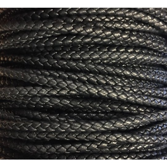 Braided leather round 3-3.5mm