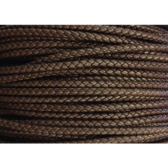 Braided leather round 3-3.5mm