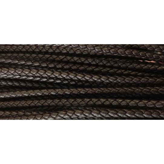 Braided leather round 3-3.5mm