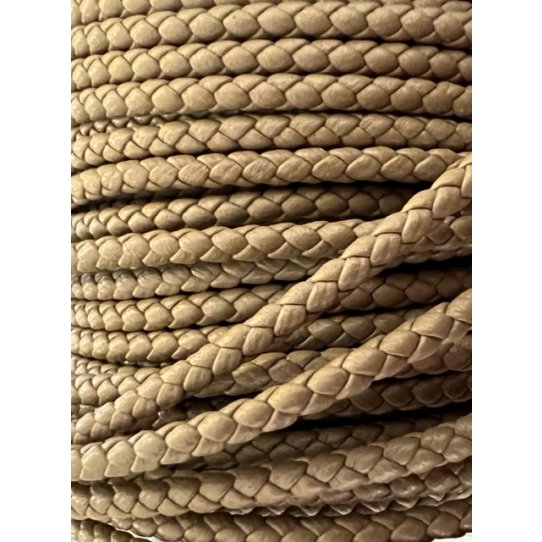 Braided leather round 3-3.5mm