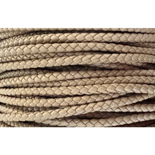 Braided leather round 3-3.5mm