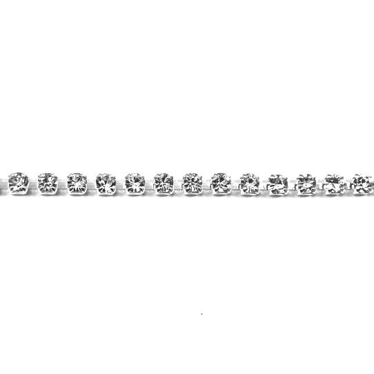 Brass chain with real black rhinestones