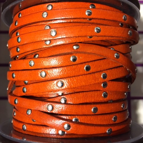 Calf leather studded 5mm-NEW COLORS