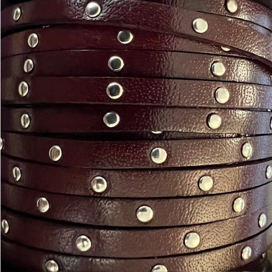 Calf leather studded 5mm-NEW COLORS
