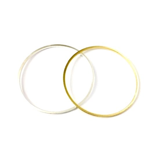 Cercle de 35 mm en laiton plaqu argent en France 10 micron