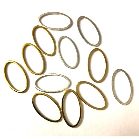 Cercle ovale en laiton 15x8 mm plaqu en France Argent ou Or