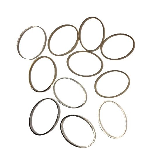Cercle ovale en laiton 18x25 plaqu en France Argent 