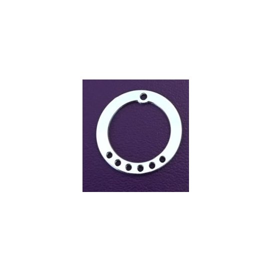 Cercle plat en laiton avec 7 trous-pour boucles d'oreilles