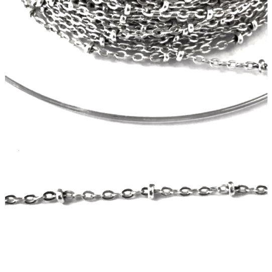 Chane en laiton avec perles plaque 10micron en France