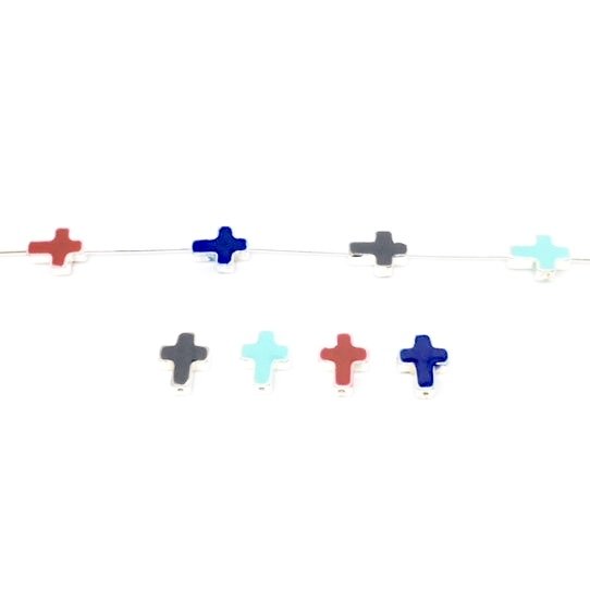 Croix traversant maill double face ,FABRICATION FRANCAISE, 10mm