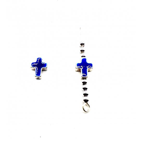 Croix traversant �maill� double face ,FABRICATION FRANCAISE, 10mm