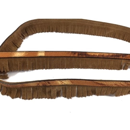 Cuir de veau avec frange  en daim 2.5 cm hauteur