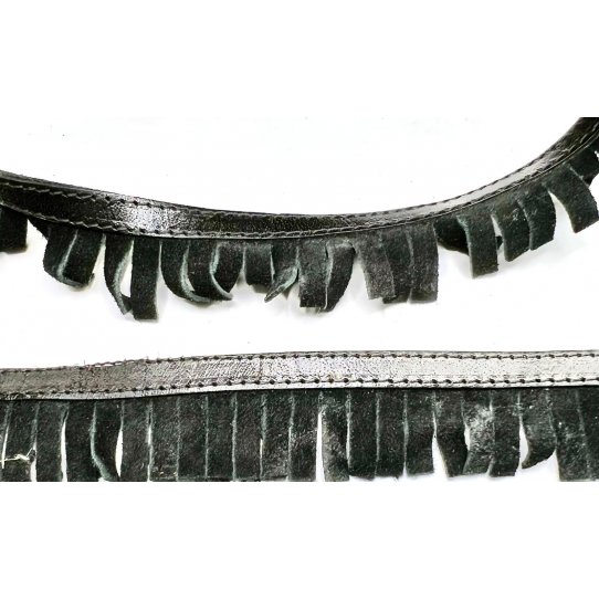 Cuir de veau avec frange  en daim 2.5 cm hauteur