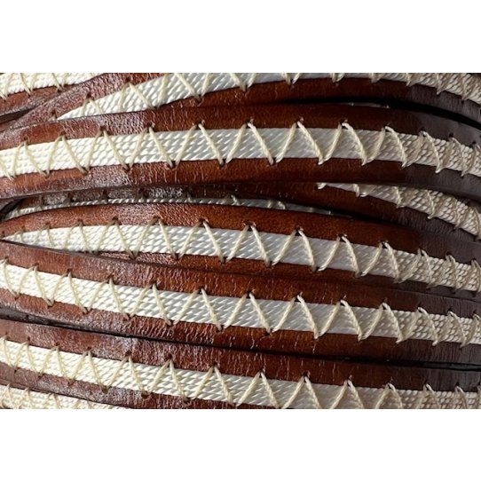 Cuir de veau avec lin cousu 10mm-fte des pres