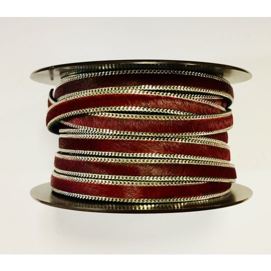 Cuir de veau avec motif  ou unis avec chaine  10mm