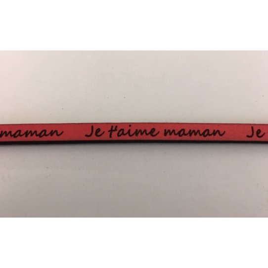 Cuir laser je t'aime maman 5mm Pour FETE DES MERES