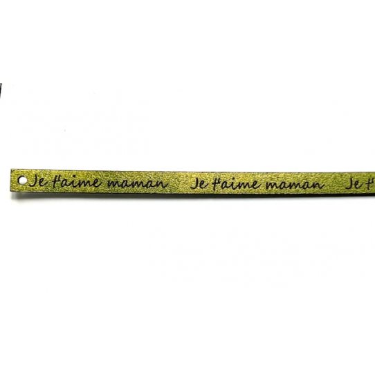 Cuir laser je t'aime maman 5mm Pour FETE DES MERES