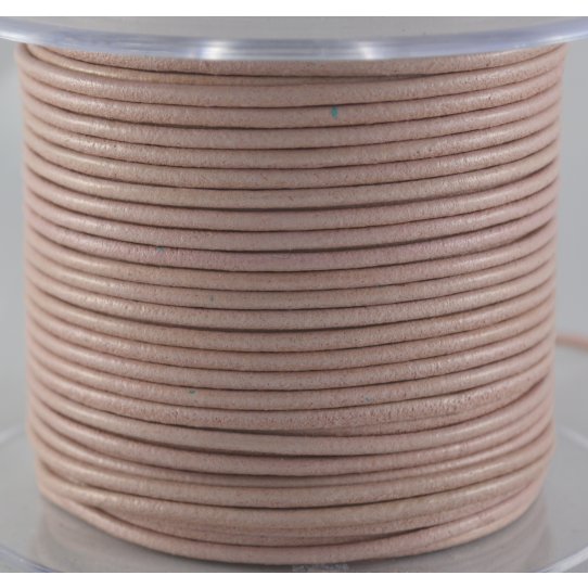 Cuir rond 2 mm couleurs pastel et mtallises