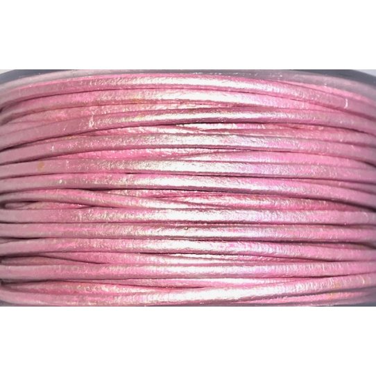 Cuir rond 2 mm couleurs pastel et mtallises