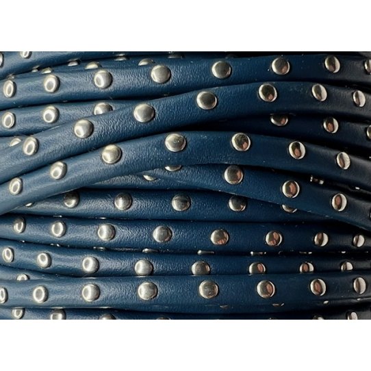 Cuir rond cousu et clout 5 mm , en chvre
