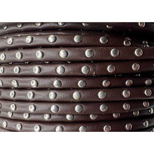Cuir rond cousu et clout 5 mm , en chvre