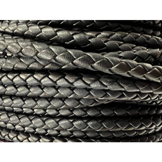 Cuir tress rond bicolore 5mm