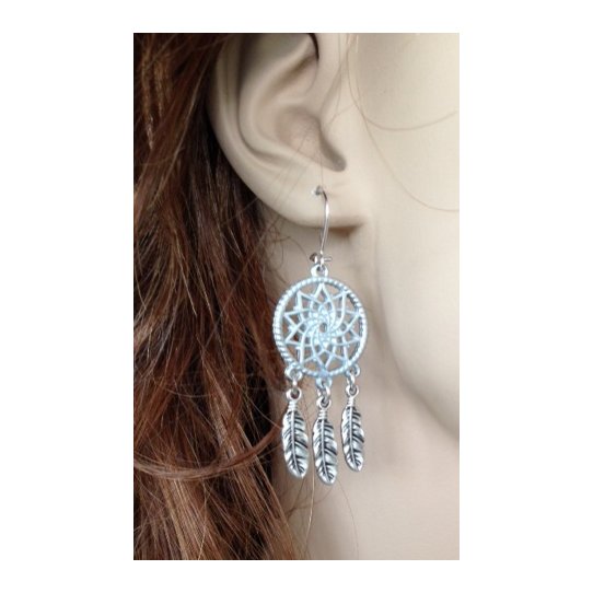 DREAM CATCHER EARRINGS DEPOSITED silver and fine gold plated 24 carat French production