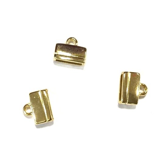 Embout avec anneau pour cuir 13mm plat 