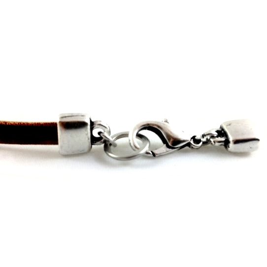 Embout fini pour cuir 5mm plat plaqus Or ou Argent vif en France