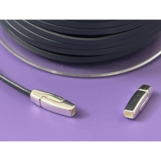 Fermoir 3mm en zamac plaqus en argent vif ou argent antique