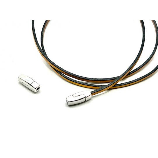 Fermoir 3mm en zamac plaqus en argent vif ou argent antique