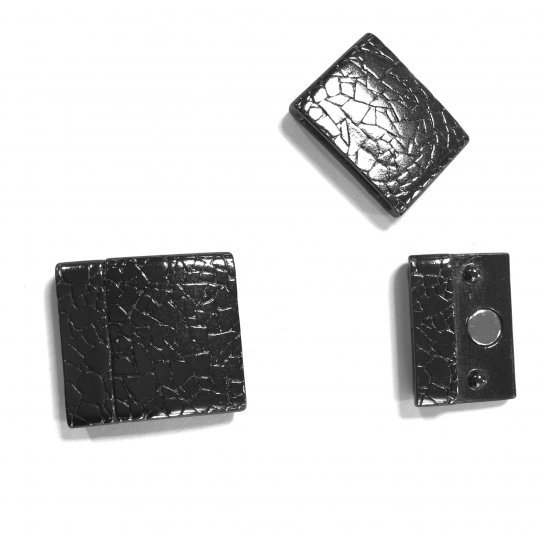 Fermoir aimant 20mm en tain motif craquel