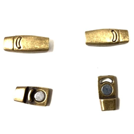 Fermoir aimant 3mm en tain plaqu argent avec SECURITE