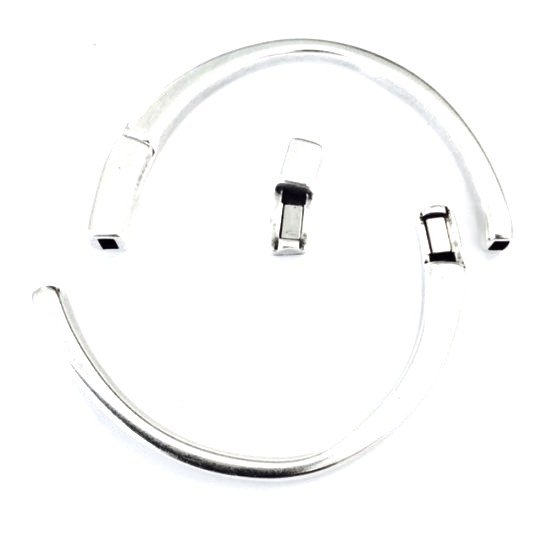 Fermoir aimant demi jonc pour cuir plat 3mm