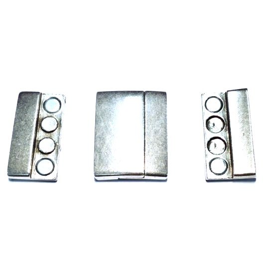 Fermoir aimant en tain plaqu en 4  coulurs pour cuir 30mm