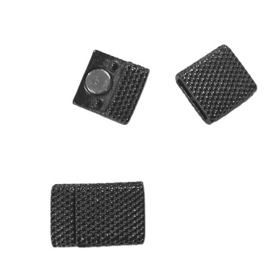 Fermoir aimant� en �tain pour cuir 10mm diamant�