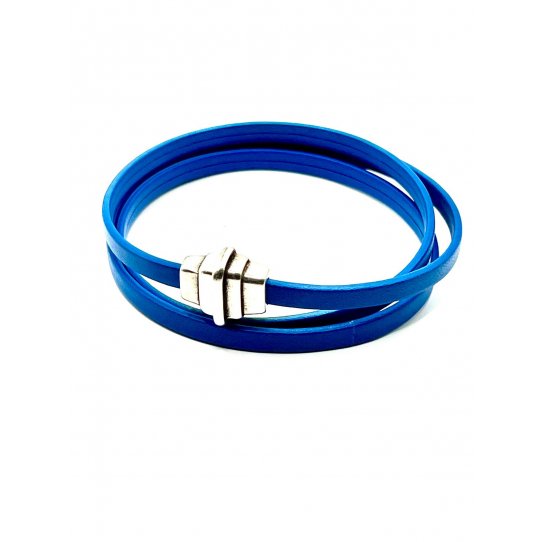 Fermoir aimant en forme de pyramide pour cuir 5mm plat-4 couleurs